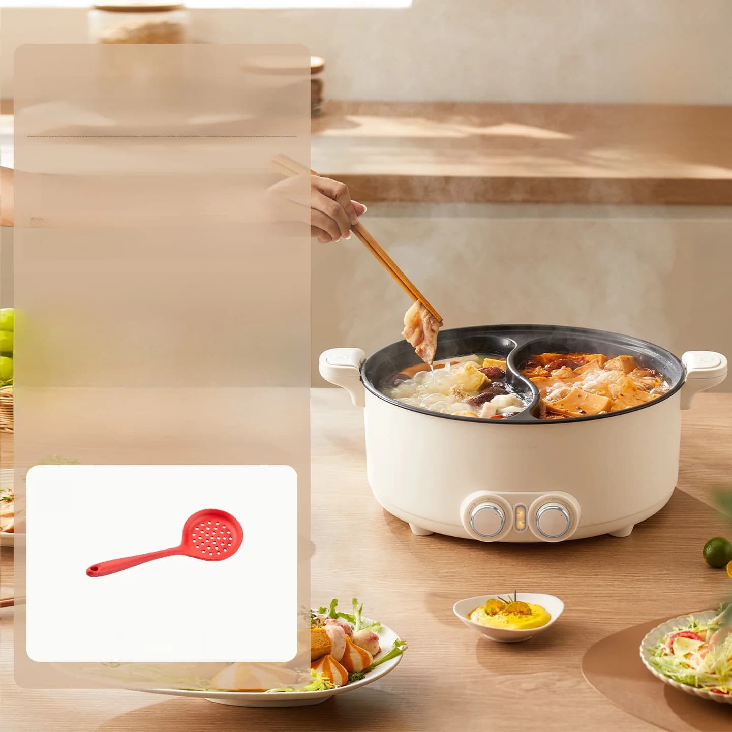 7L Dual-Zone Electric Hot Pot with Independent Temperature Control