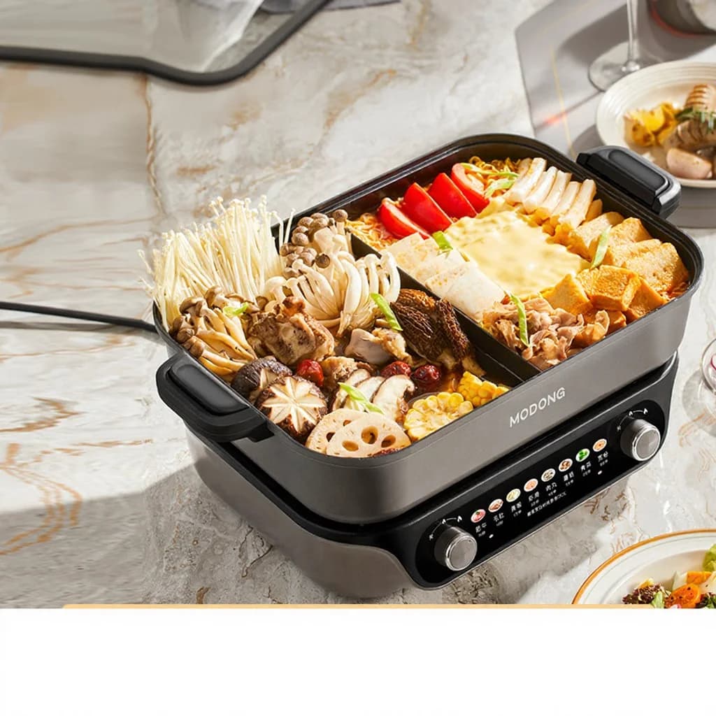 Split Electric Hot Pot with Nonstick Liner, 8L Capacity
