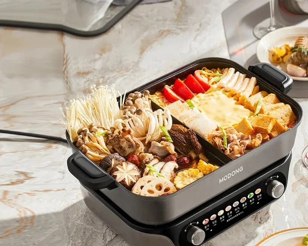 Split Electric Hot Pot with Nonstick Liner, 8L Capacity