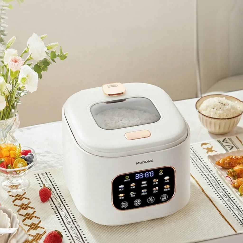 3L Electric Rice Cooker With Glass Window and Timer