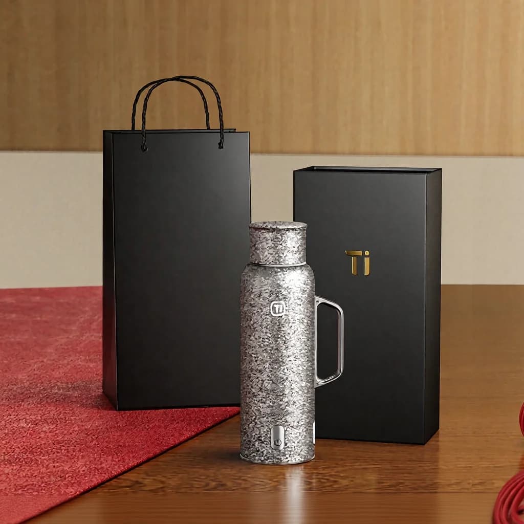 Pure Titanium Insulated Cup With Temperature Display, 601-700ml