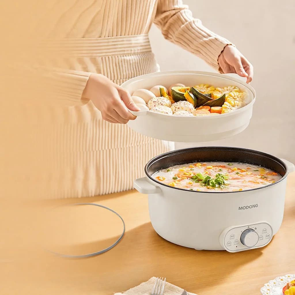 Electric Hot Pot 6L 7L 8L with Steamer, 220V