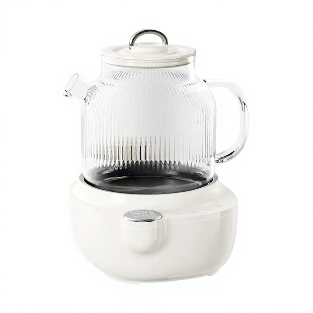 Electric Glass Health Pot with Temperature Control and Tea Steamer