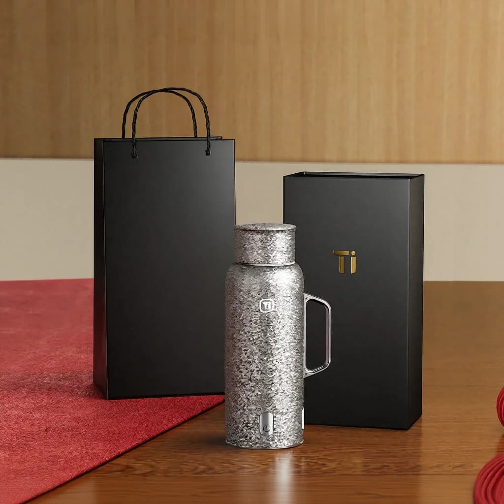 Pure Titanium Insulated Cup With Temperature Display, 601-700ml