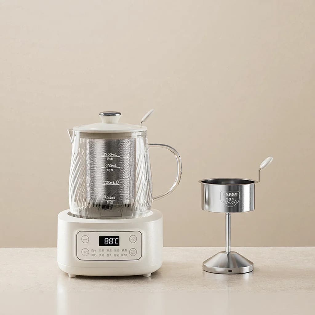Glass Electric Health Pot with Temperature Control 1.2L