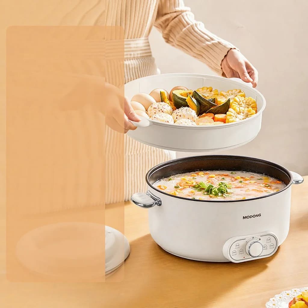 Electric Hot Pot 6L 7L 8L with Steamer, 220V