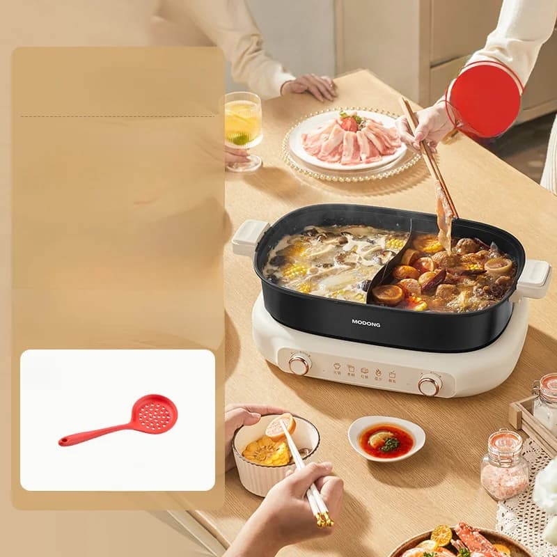 Split Electric Hot Pot 7L Divider Pot With Dual Temperature Control