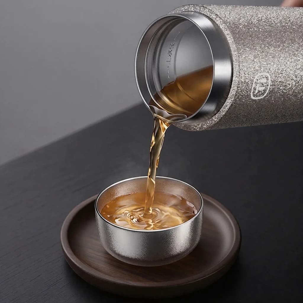 Pure Titanium Kung Fu Tea Cup Set Double Cup 55ml