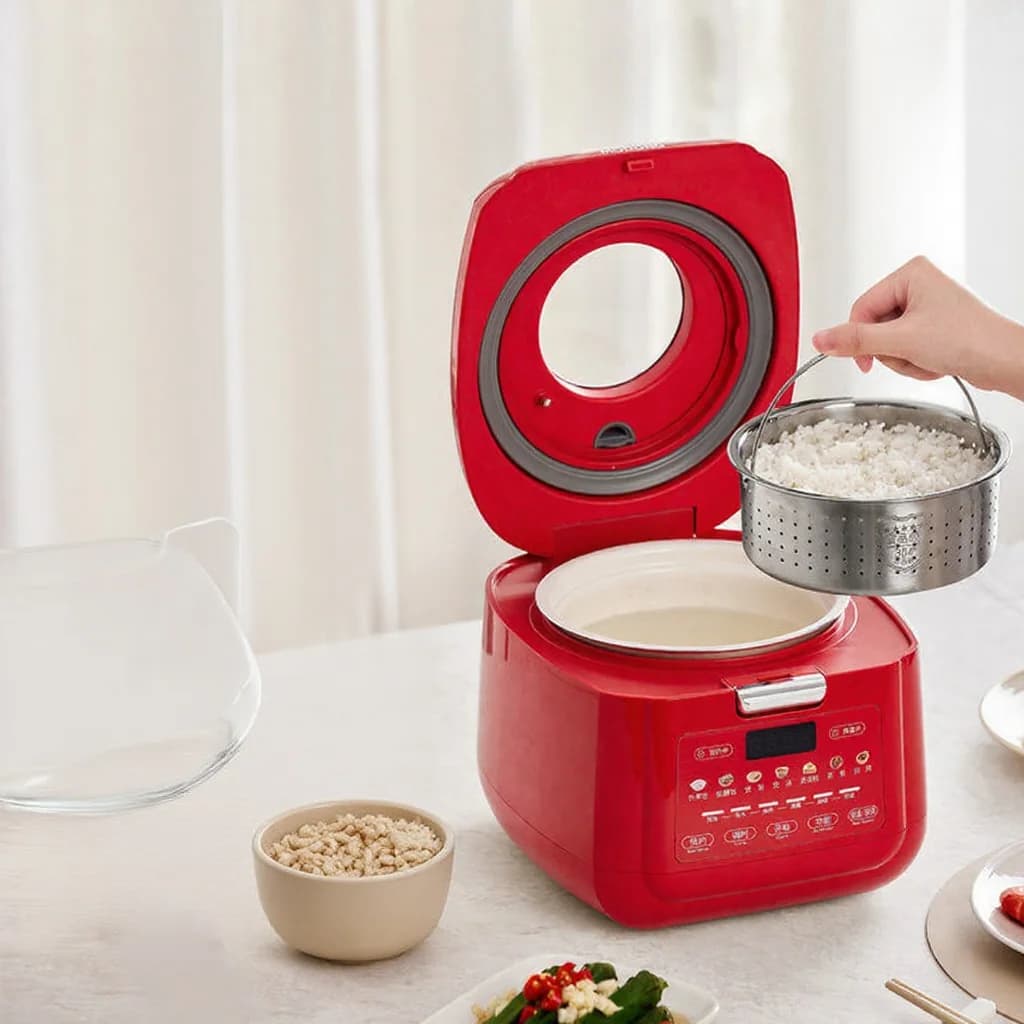 2L Electric Rice Cooker With Low-Sugar Cooking and Keep Warm