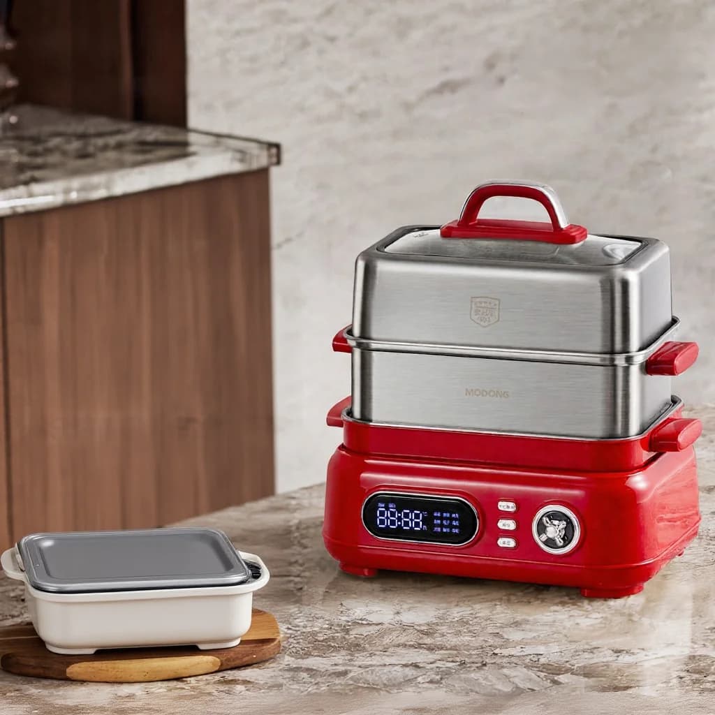 Electric Stainless Steel Steam Cooker 18L 24L Dual Or Triple Layer