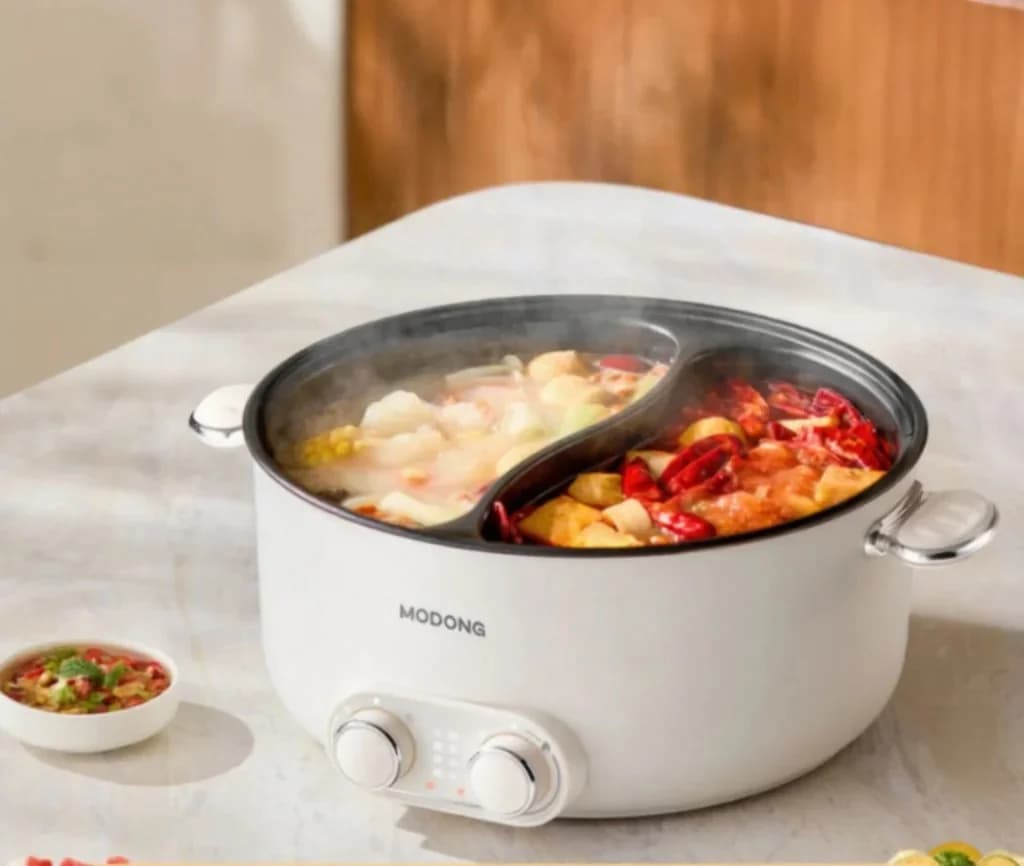 6L Dual Zone Electric Hot Pot With Independent Temperature Control