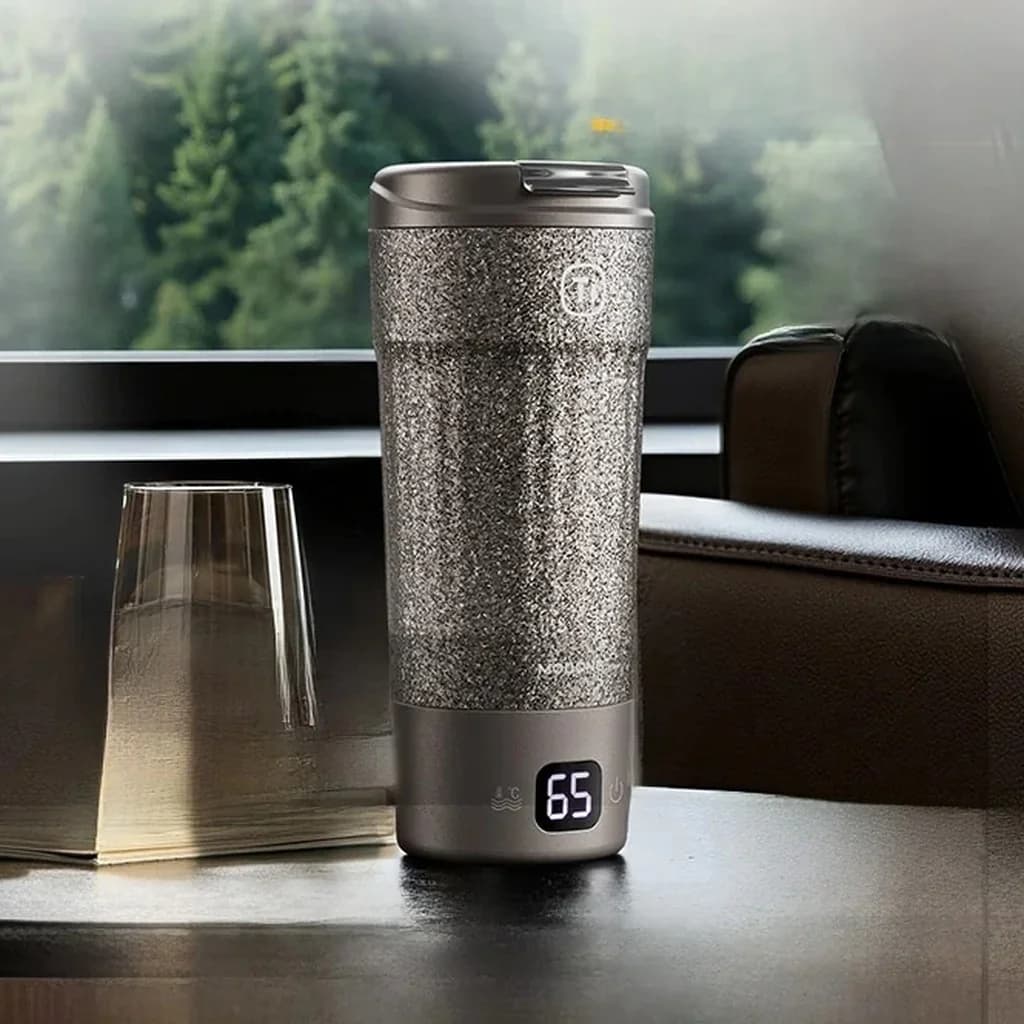 Portable Titanium Electric Heating Cup 400ml Temperature Display
