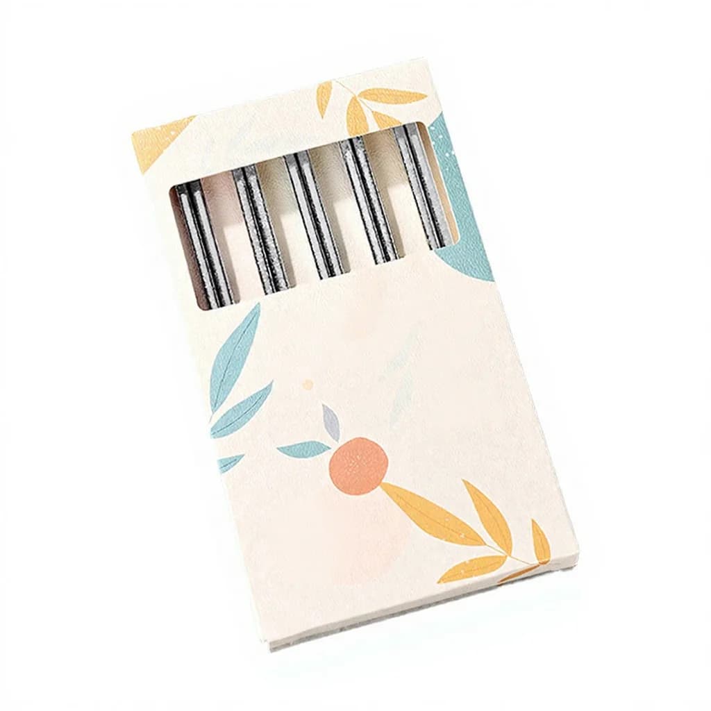 Pure Titanium Chopsticks Set, 5 Pairs, 23cm, Mirror Polished
