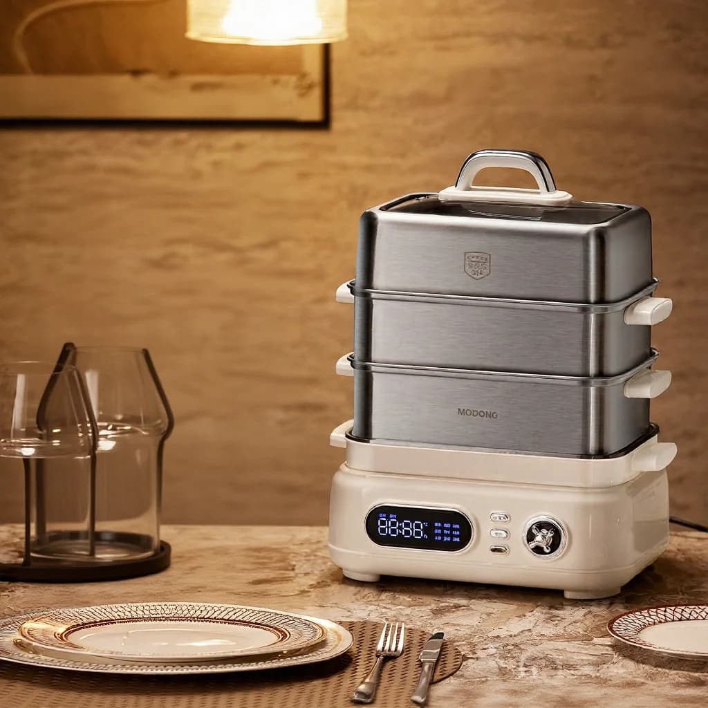 Electric Stainless Steel Steam Cooker 18L 24L Dual Or Triple Layer
