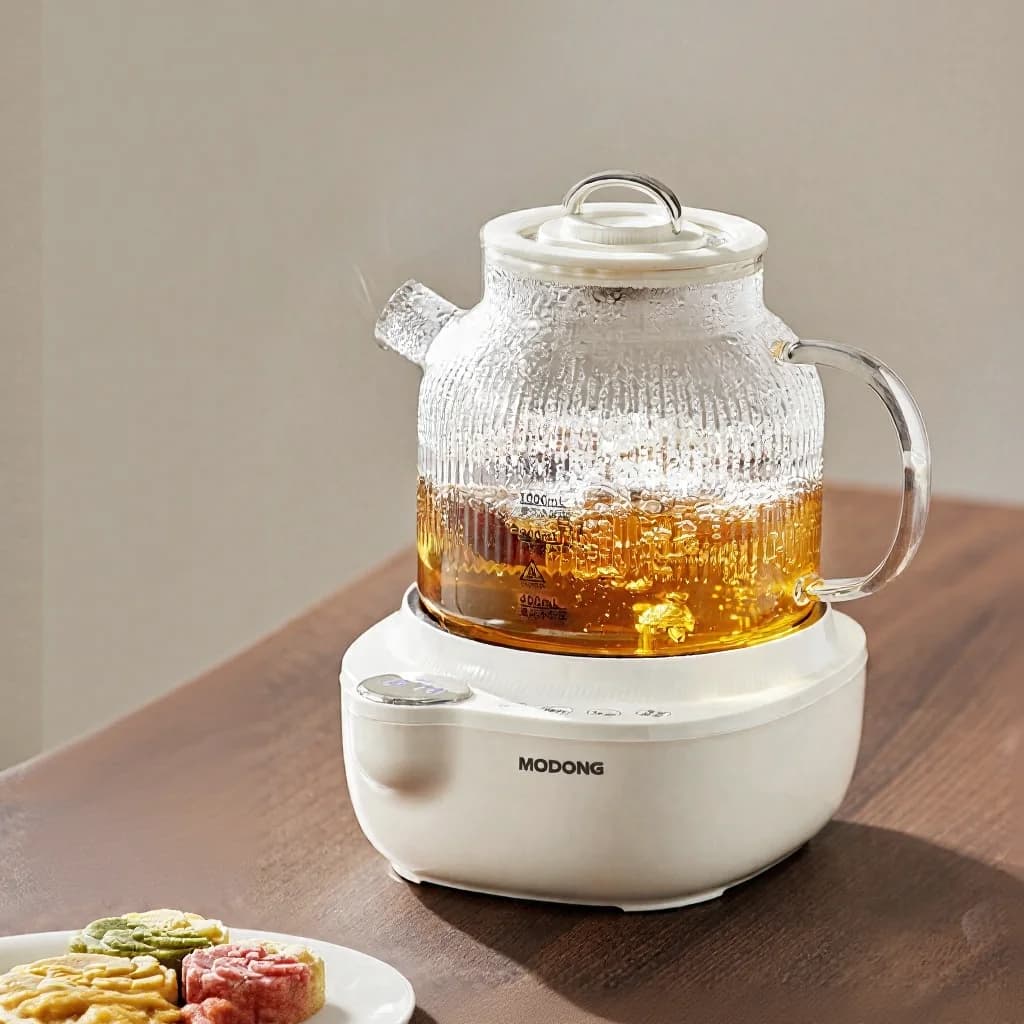 Glass Electric Tea Kettle With Temperature Control, 1L