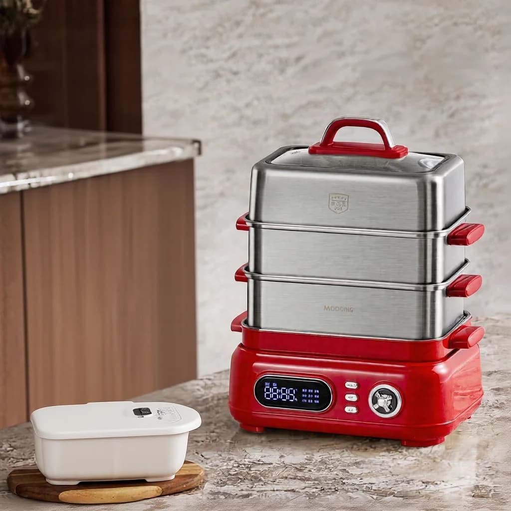 Electric Stainless Steel Steam Cooker 18L 24L Dual Or Triple Layer