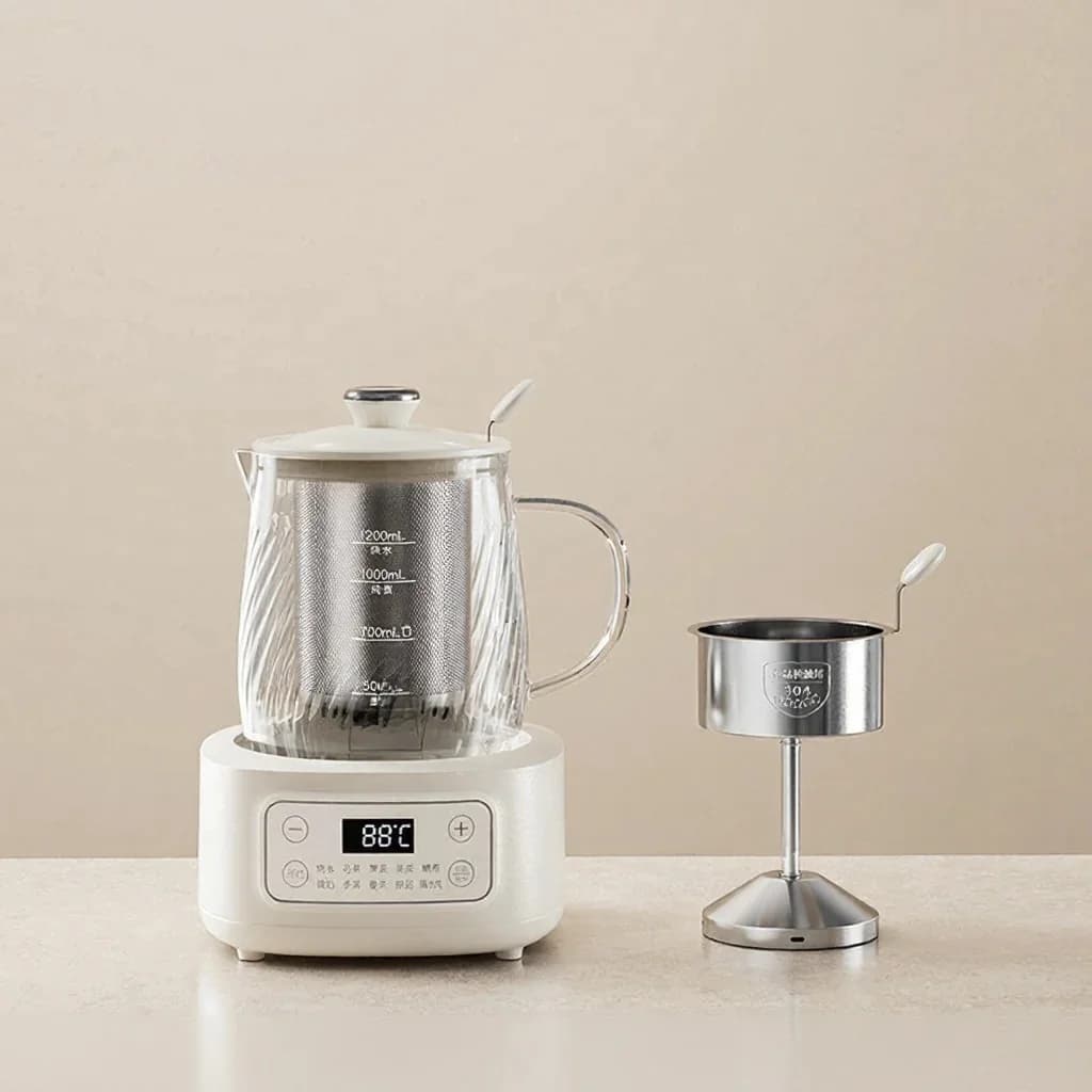 Glass Electric Health Pot with Temperature Control 1.2L
