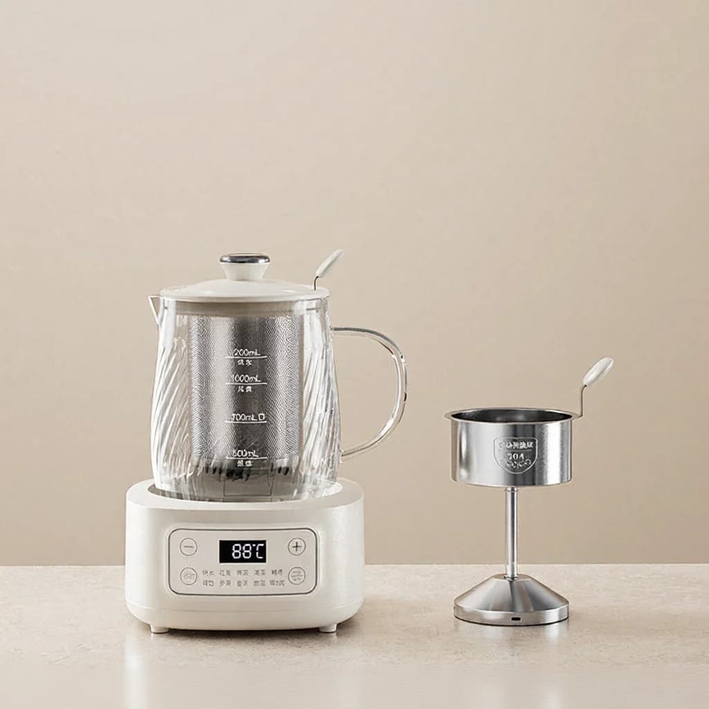 Glass Electric Health Pot with Temperature Control 1.2L