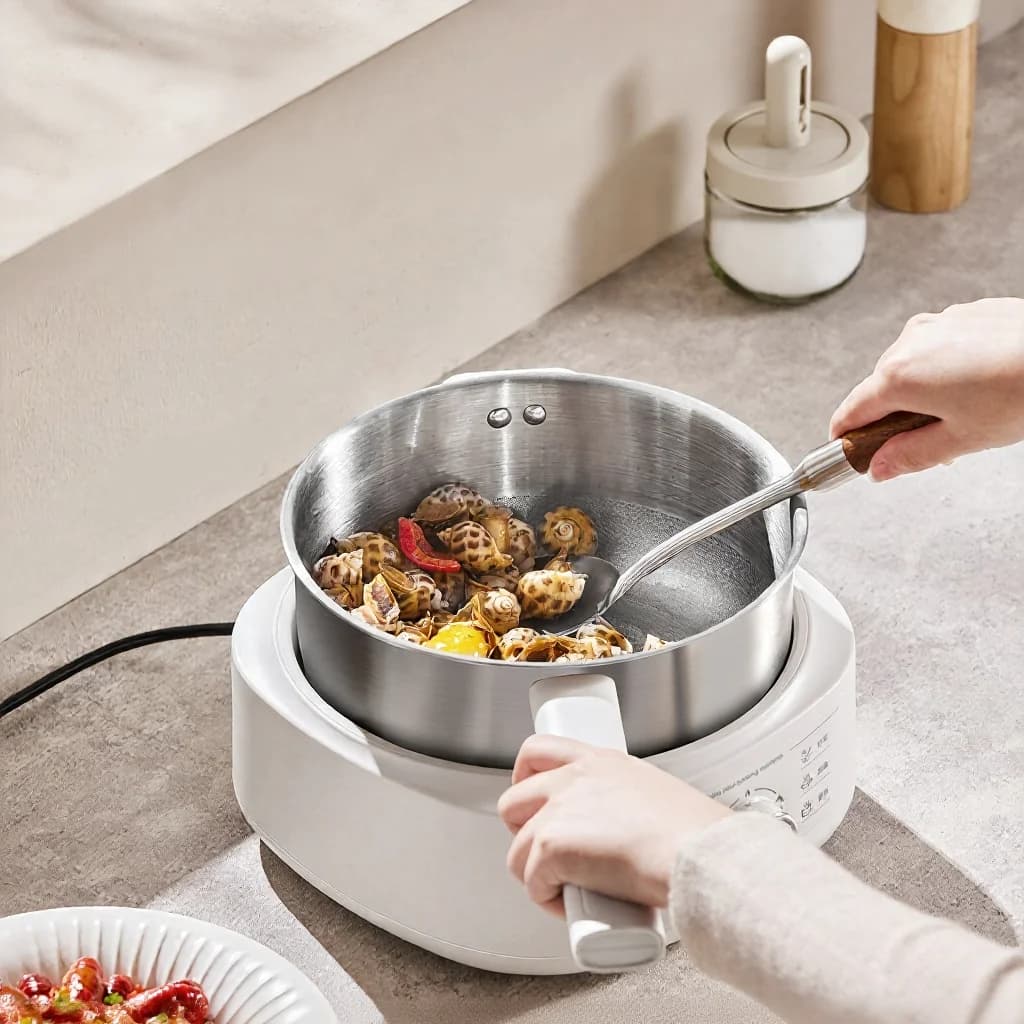 Stainless Steel Electric Hot Pot With Steamer, 3L, 220V