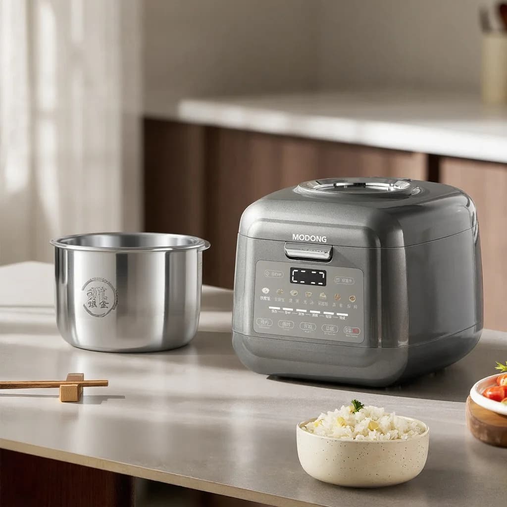 3L Electric Rice Cooker With Keep Warm, Timer And Steaming