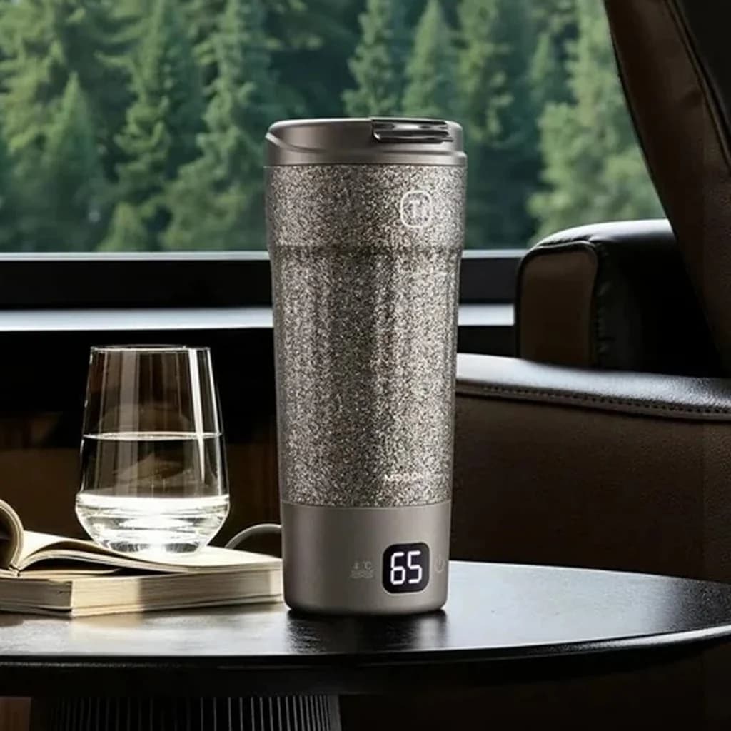 Titanium Electric Travel Cup 400ml with Temperature Display