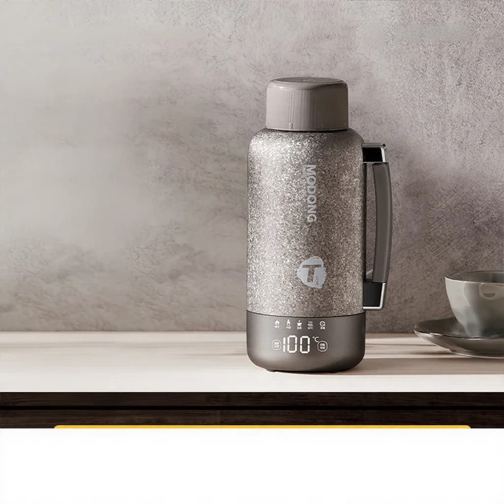 Portable Titanium Electric Heating Cup 1L Dual-Mode Travel Kettle