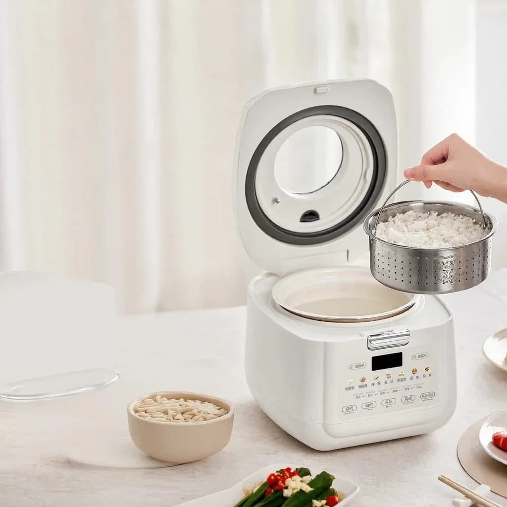 2L Electric Rice Cooker With Low-Sugar Cooking and Keep Warm