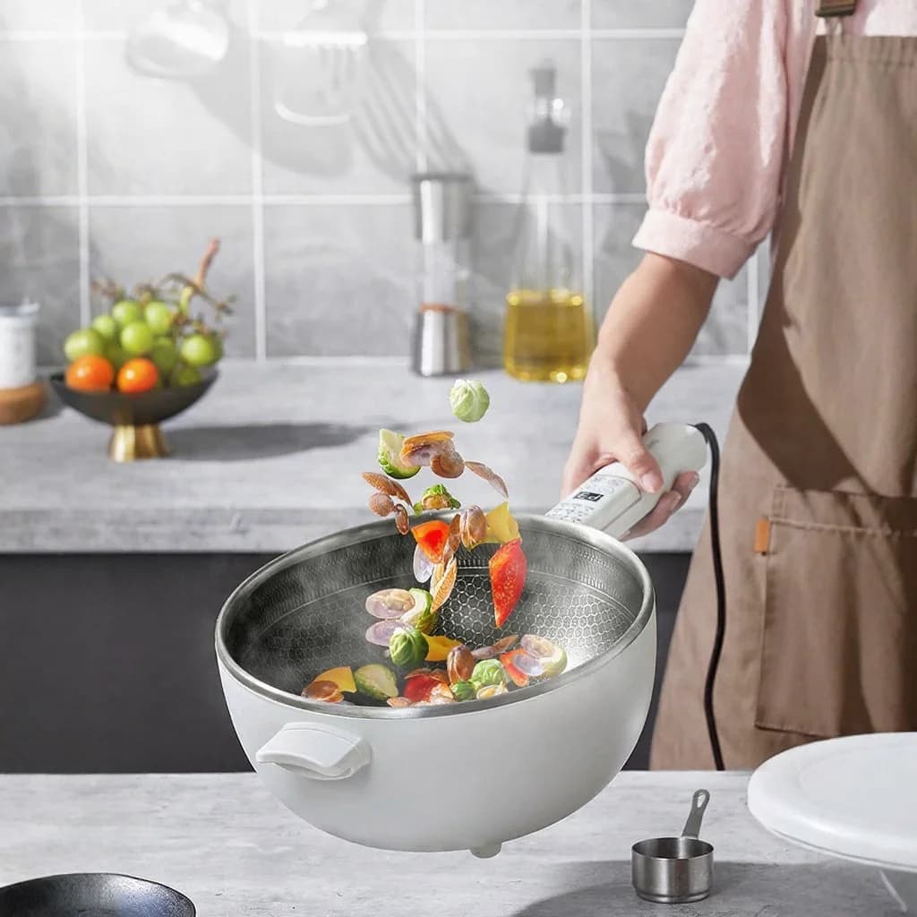 Electric Multifunction Hot Pot with Steam Basket 5L 220V