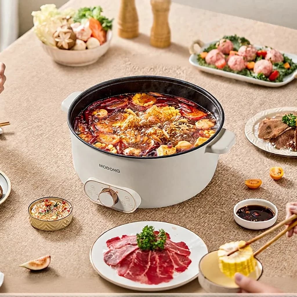 Electric Cooking Pot With Steamer, 7L or 8L, 220V