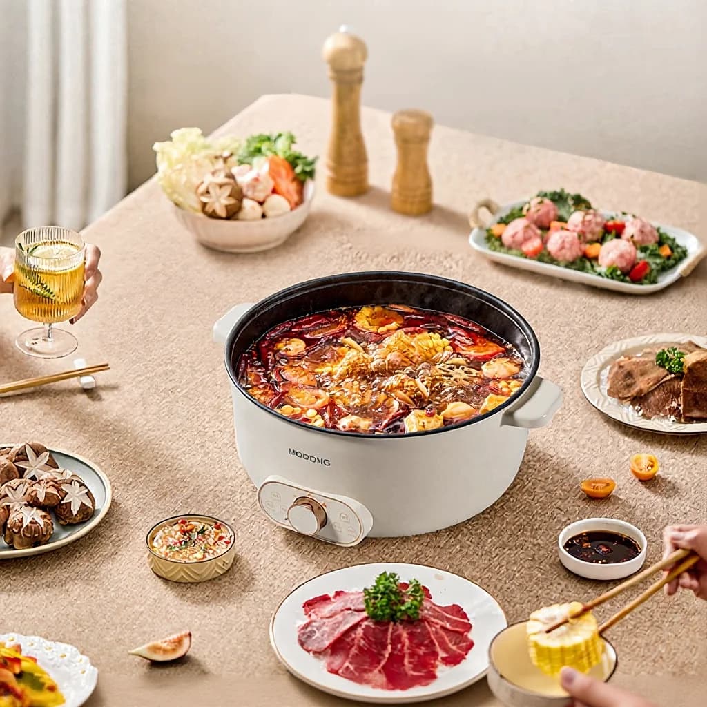Electric Cooking Pot With Steamer, 7L or 8L, 220V