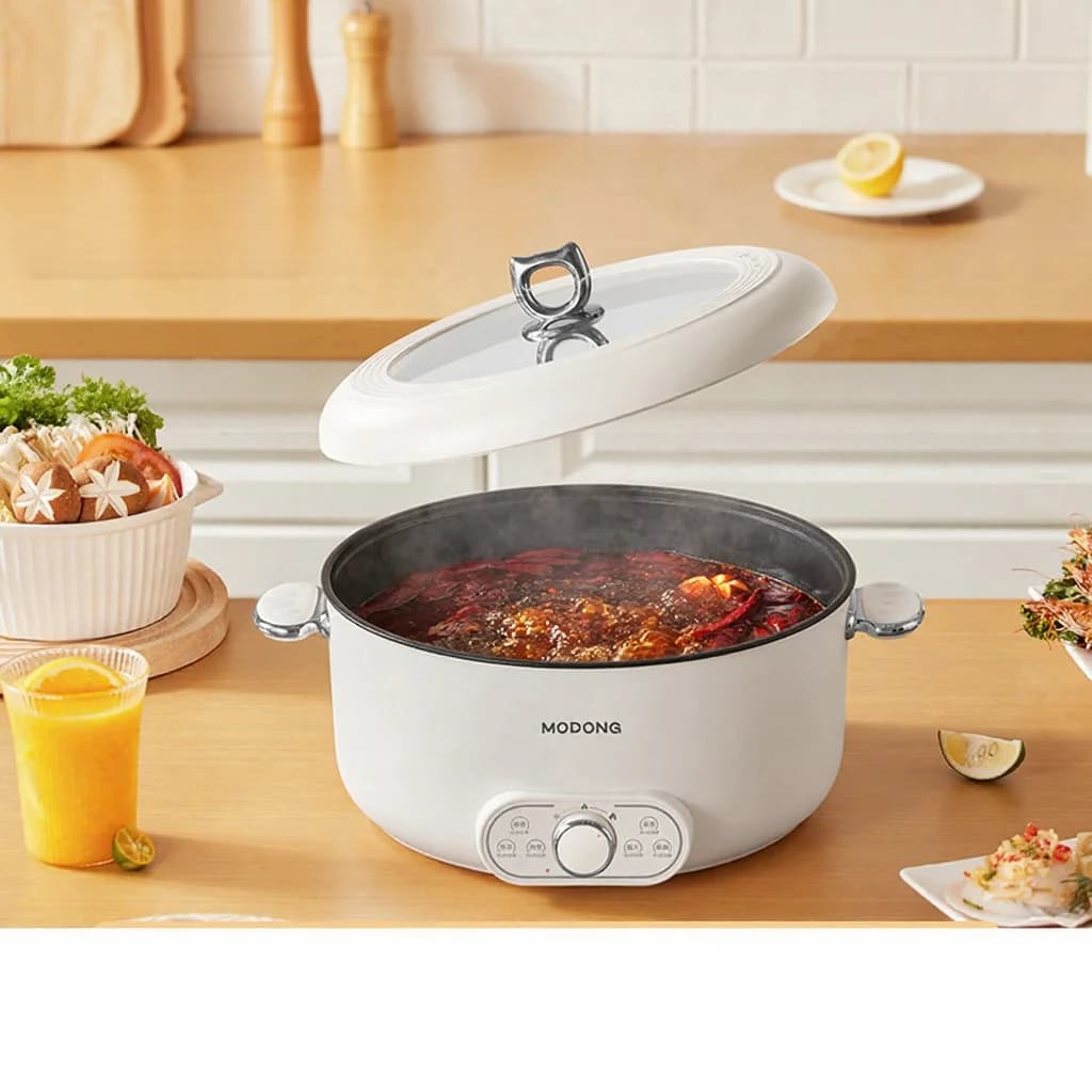 Electric Hot Pot 6L 7L 8L with Steamer, 220V