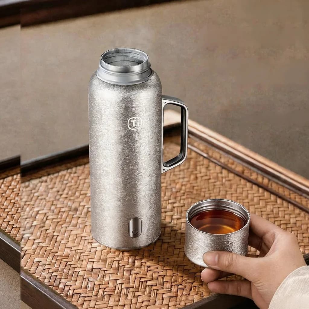 Titanium Heated Insulated Cup With Handle 680ml Gift Box