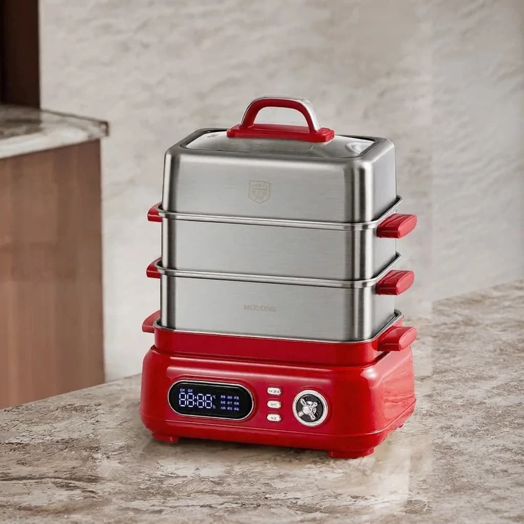 Electric Stainless Steel 3-Tier Steam Cooker 18L 220V 1500W