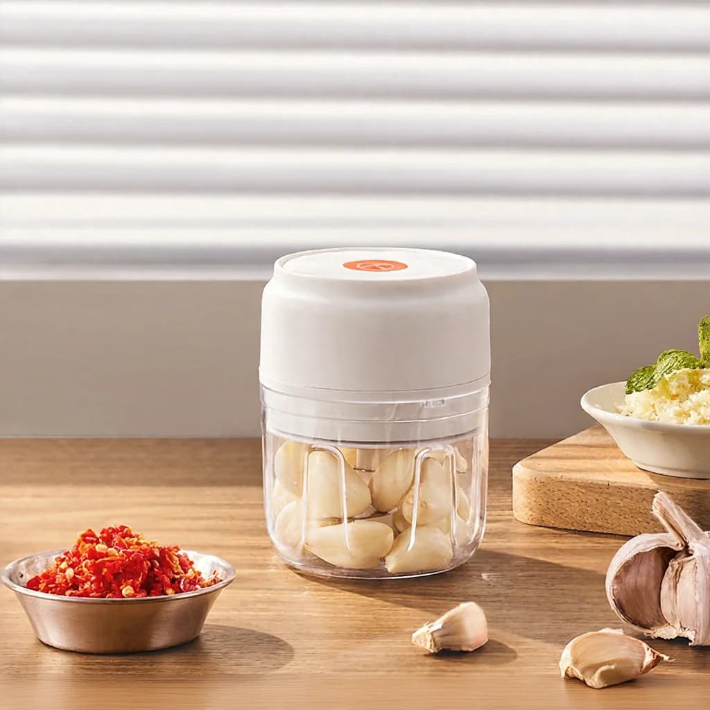 Portable Electric Garlic Chopper 250ml Cordless Food Grinder