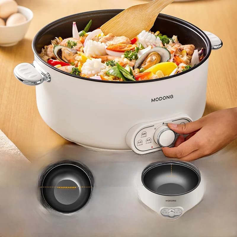 Electric Hot Pot with Steamer, 8L Large Capacity, 220V