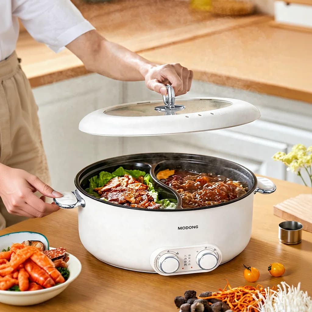 Dual Control Electric Hot Pot 6L Large Capacity Nonstick