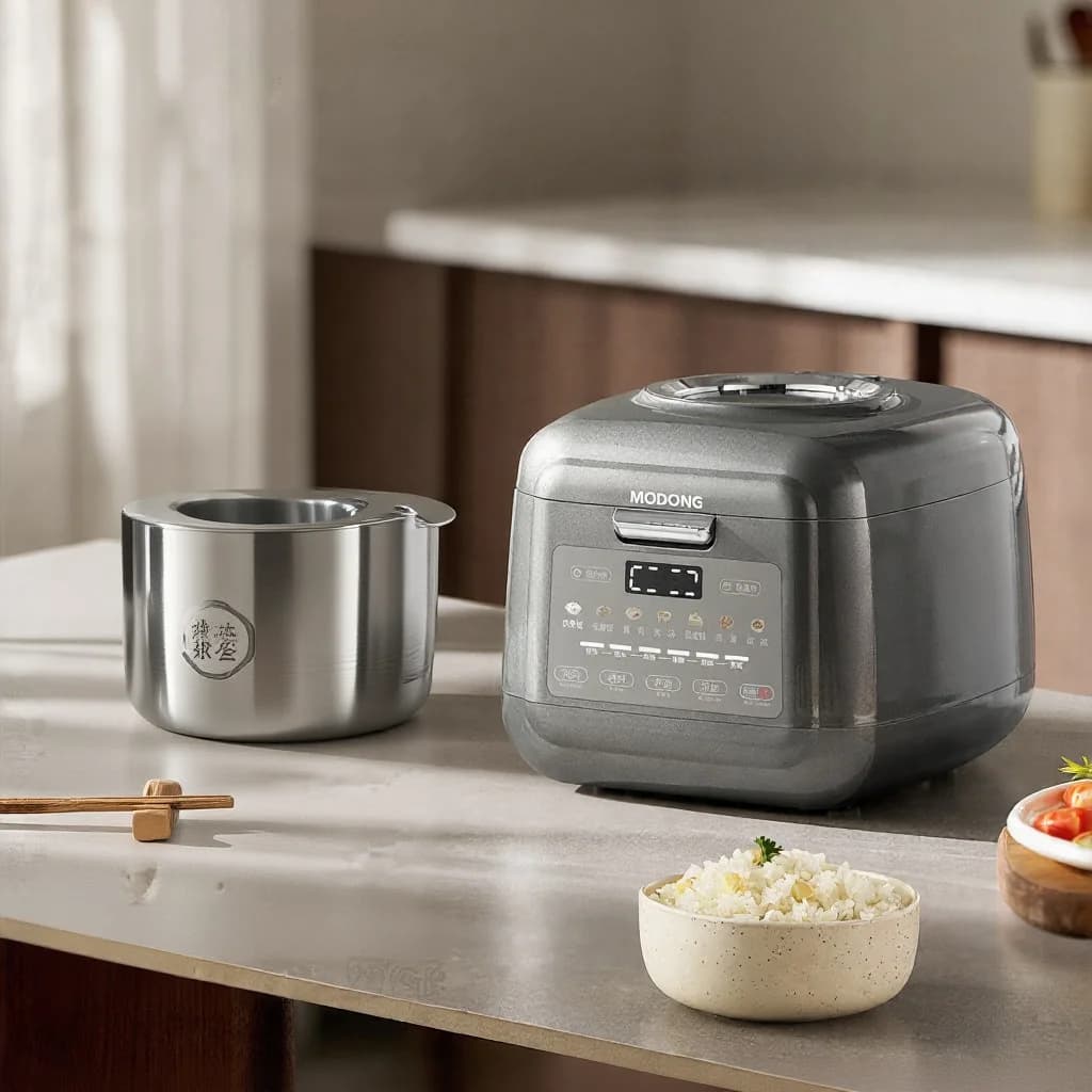 Electric Rice Cooker with Titanium Inner Pot, 2L/3L