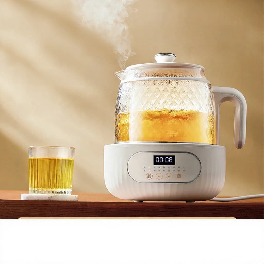 Glass Electric Health Pot with Dual-Layer Anti-Scald