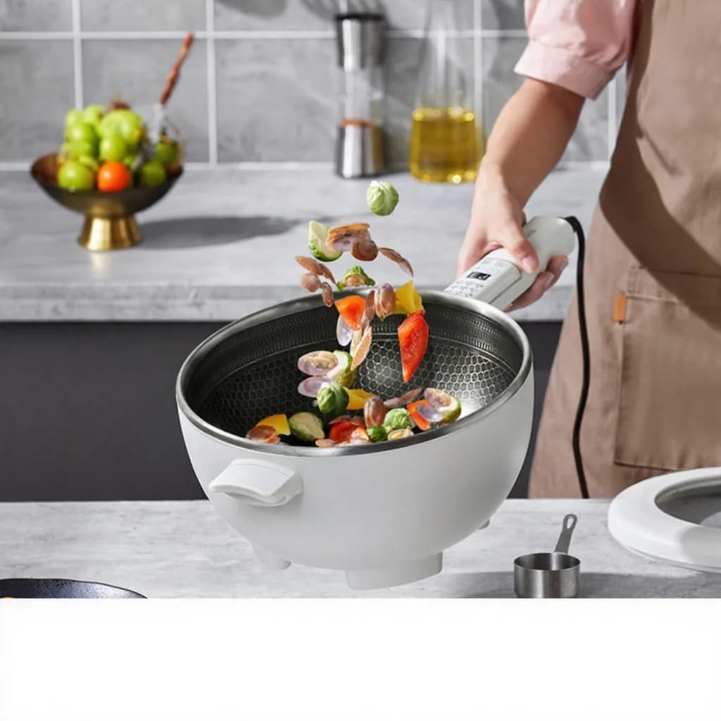 Electric Multifunction Hot Pot with Steam Basket 5L 220V