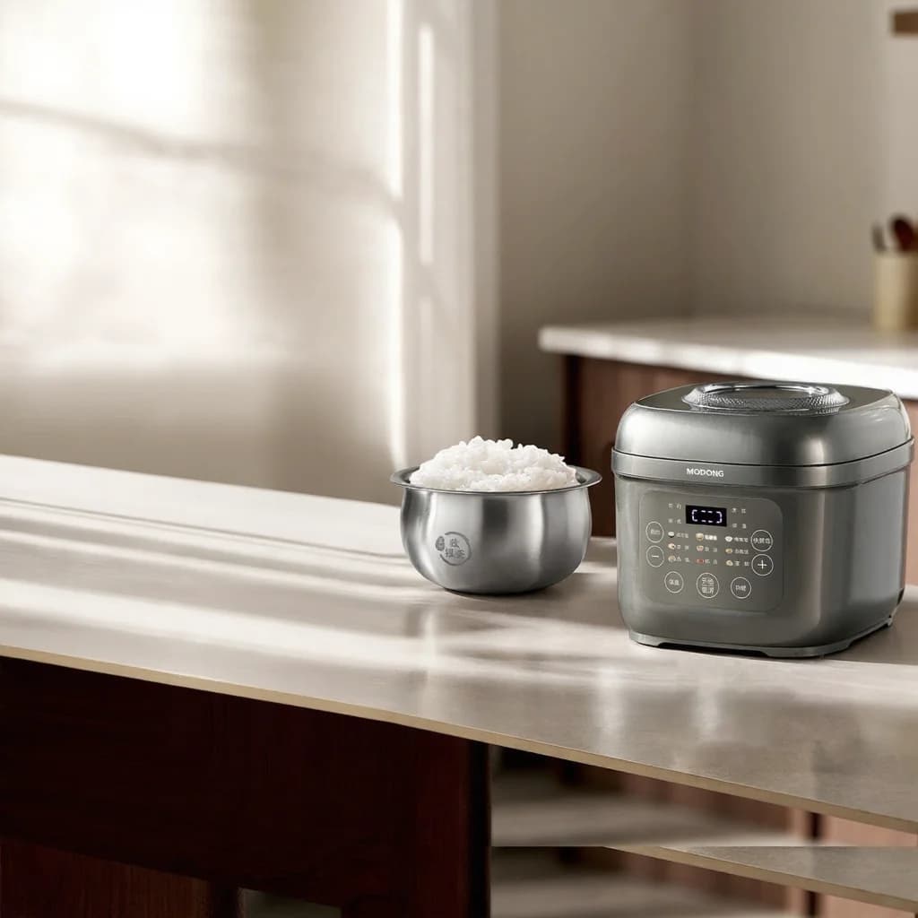Electric Rice Cooker with Titanium Inner Pot, 2L/3L