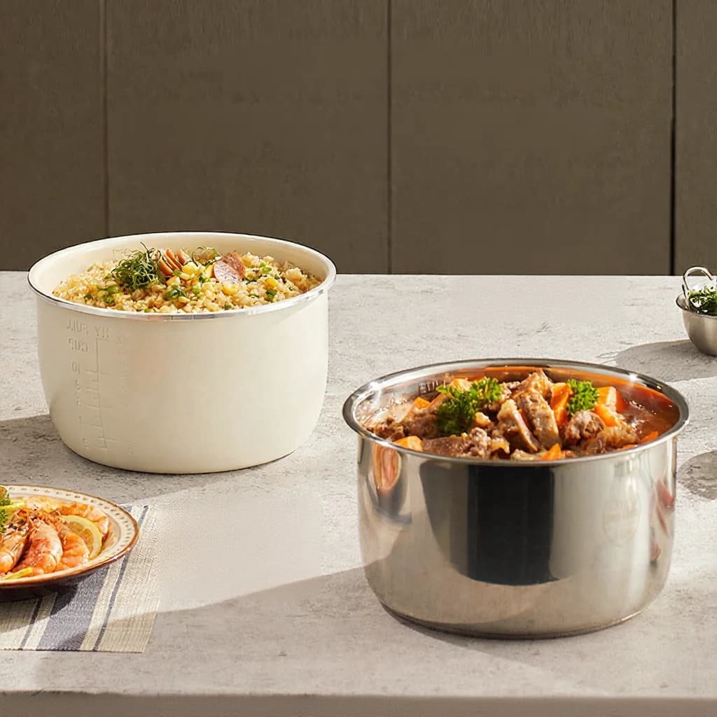 5L Electric Pressure Cooker with Double Inner Pots, 900W