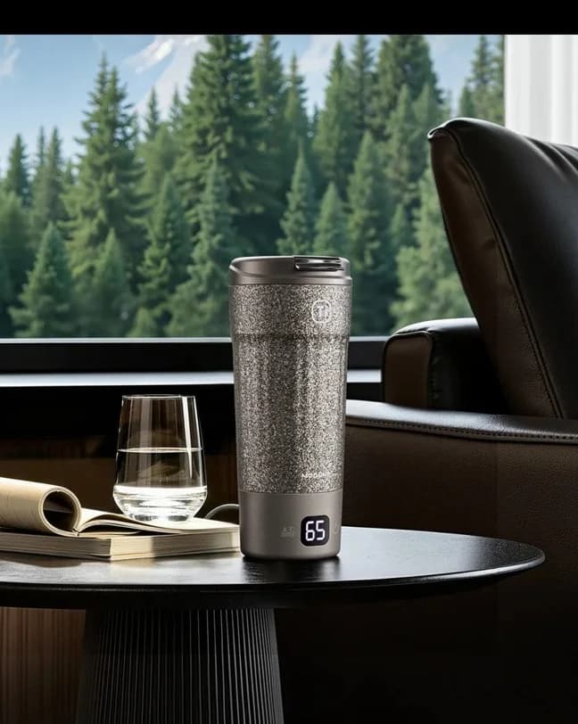 Titanium Electric Travel Cup 400ml with Temperature Display