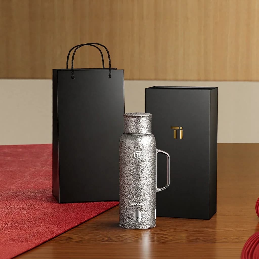 Pure Titanium Insulated Travel Mug With Magnetic Lid