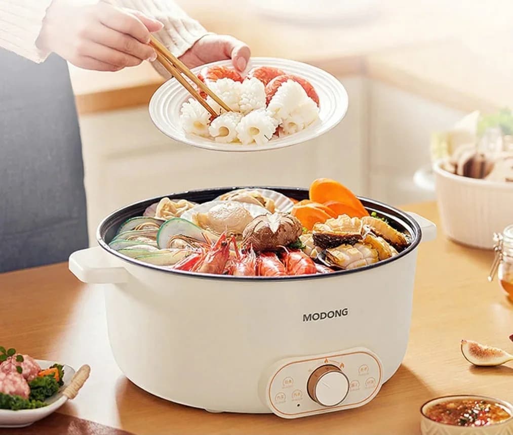 Electric Cooking Pot With Steamer, 7L or 8L, 220V