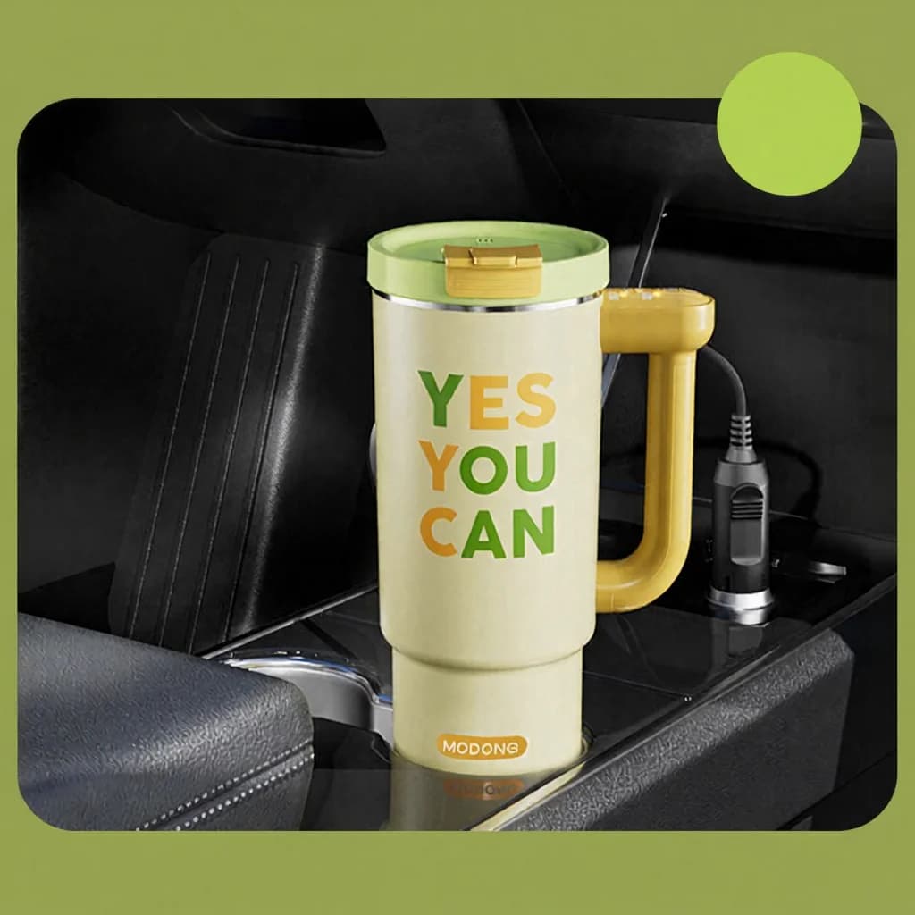 Portable Electric Heating Cup with 680ml Stainless Steel Inner
