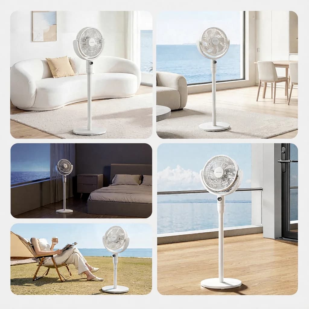 Table Air Circulation Fan with Voice Control and Oscillation