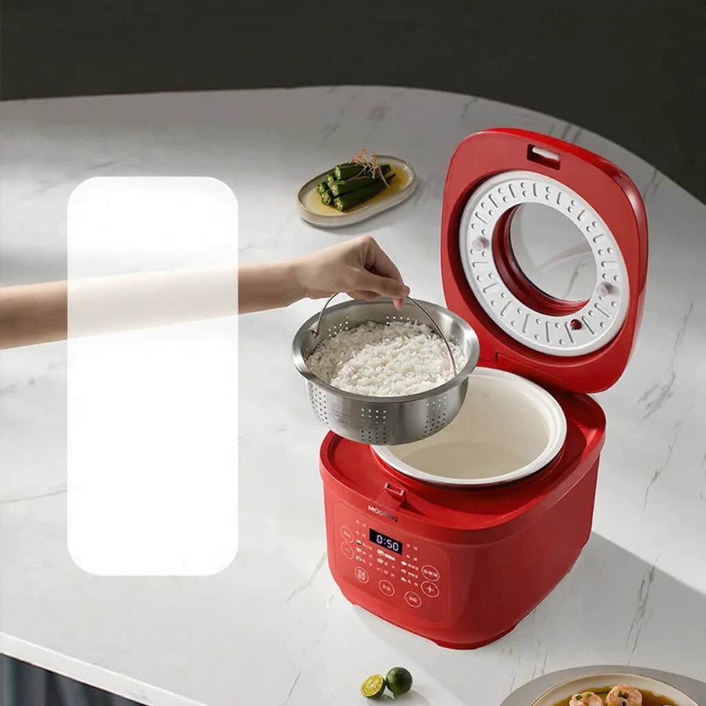 3L Electric Rice Cooker with Ceramic Inner Pot, 600W