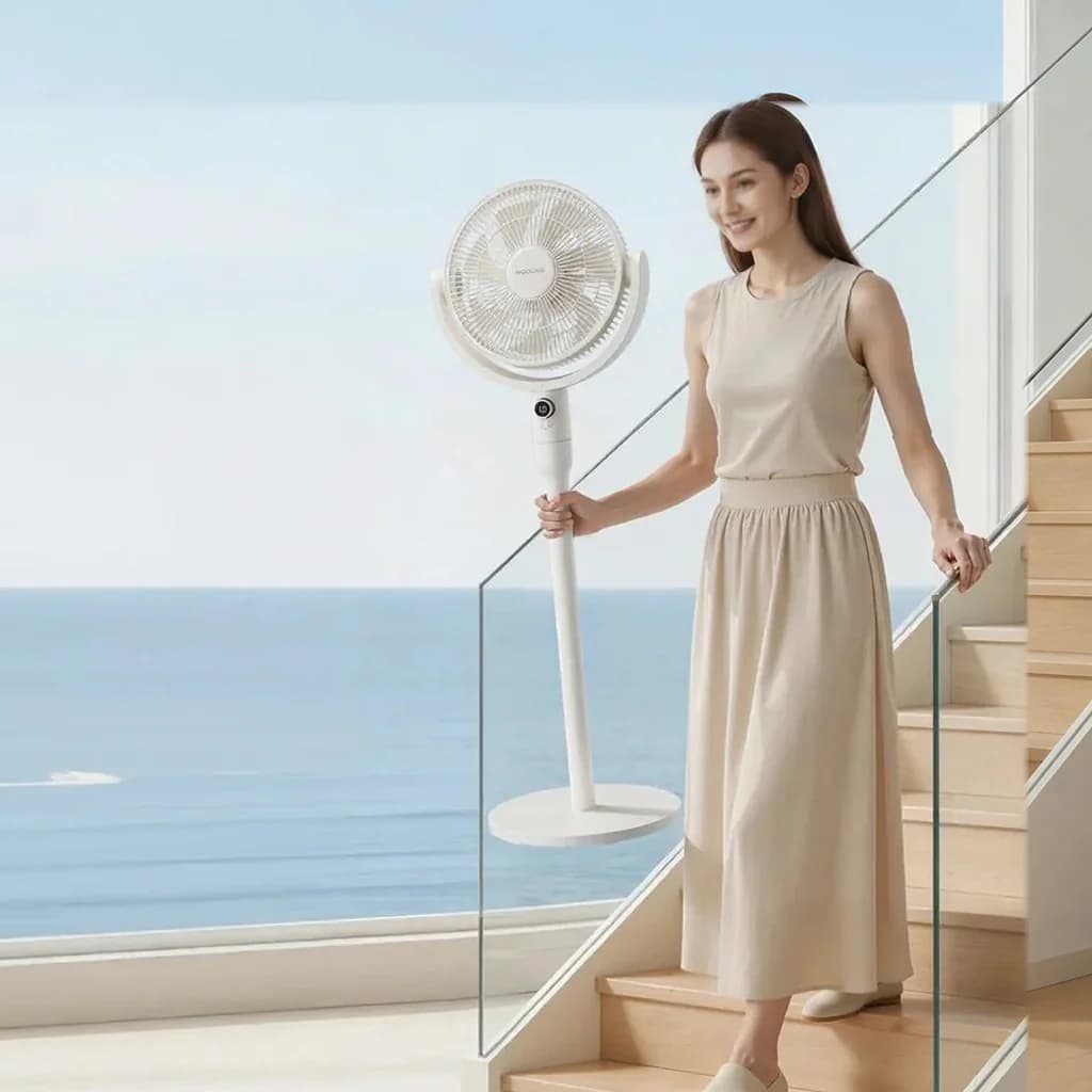 Table Air Circulation Fan with Voice Control and Oscillation