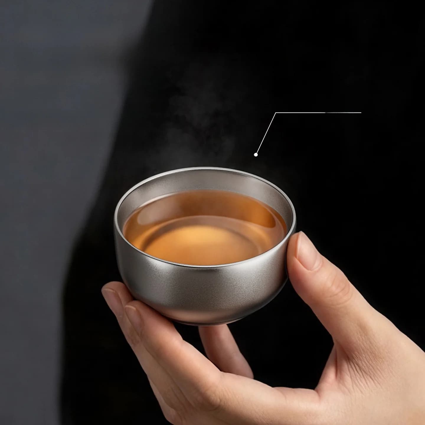 Pure Titanium Gongfu Tea Cup Set 55ml Handmade Plain Finish