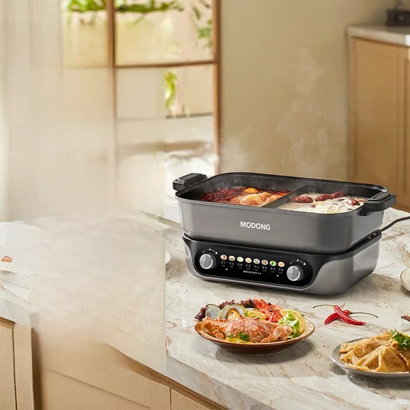 Split Electric Hot Pot with Nonstick Liner, 8L Capacity